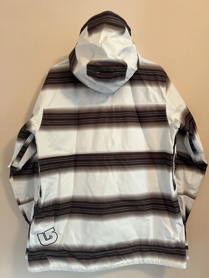 Chaqueta Burton Para Hombre The White Collection Blanco Rayas DryRide Con Capucha Talla Mediana Foto 2 de 4