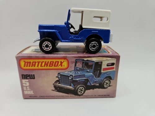 Lesney Matchbox US Mail Truck No 5 With Box Blue W/ White Top England