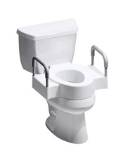 NEW Bemis A84505T 4.5" Raised Toilet Seat w/ Handles 400 lb. Capacity Free Ship