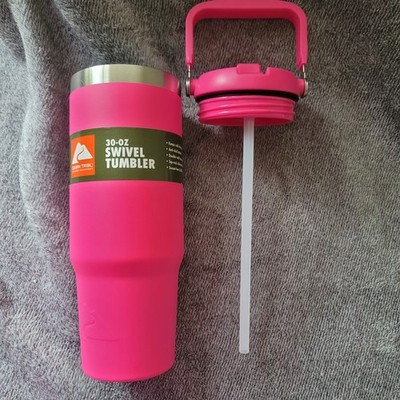 Ozark Trail 30 oz Insulated Stainless Steel Tumbler with Swivel Handle NEON PINK