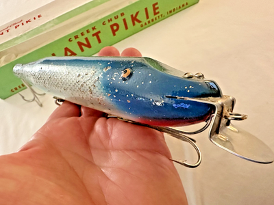 Vintage Creek Chub GIANT PIKIE LURE + box 6034 BEAUTIFUL wood plug