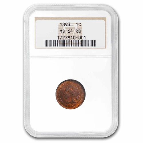 1893 Indian Head Cent MS-64 NGC (Red/Brown)