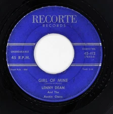 LENNY DEAN ROCKING CHAIRS Doo Wop R&R 45rpm Memories of Love/Girl Of Mine HEAR