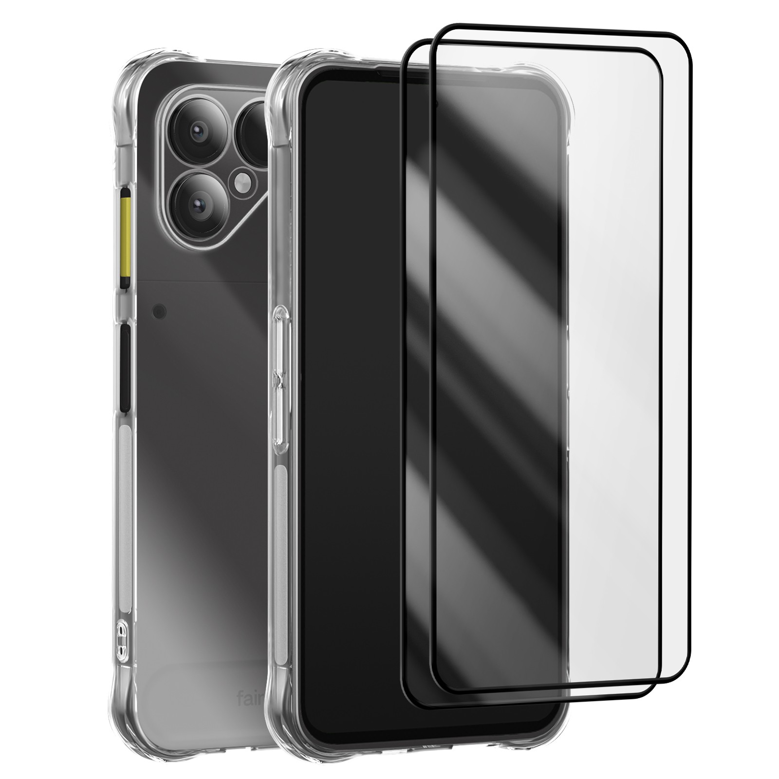 Pack protection Fairphone 6 coque silicone transparente et verre trempé 9H