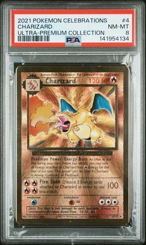 2021 POKEMON CELEBRATIONS ULTRA-PREM COLL #4 CHARIZARD PSA 8
