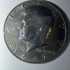 1967 KENNEDY HALF DOLLAR, 40 % SILVER, VERY BEAUTIFUL RARE COIN-Toning