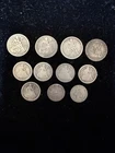 Mixed Lot Seated Liberty Dimes & Half Dimes + 3 Cent Silver Old US Coins