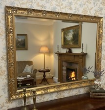 LARGE Antique Gold French Framed Decorative Rococo Ornate Wall Mirror OPERA