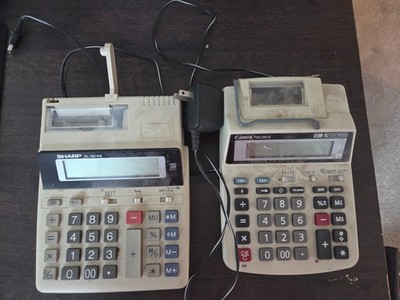 Sharp EL-1801A Printing Calculator + Cannon P23-DH (Not Tested) #S148