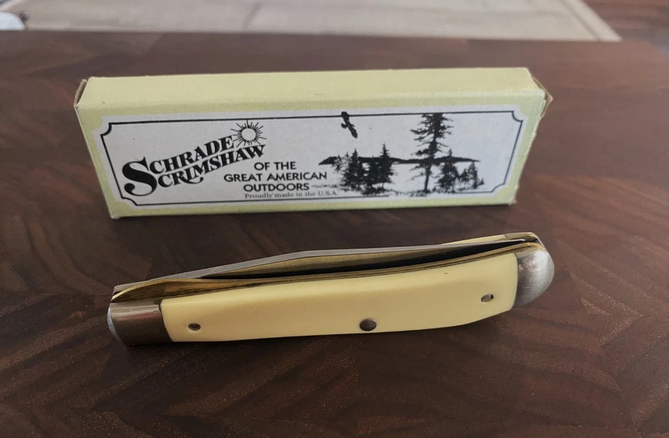 CUCHILLO PLEGABLE SKRIMSHAW BAGRE VINTAGE SCHRADE EE. UU. 503SC Foto 3 de 4