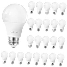 A19 Dimmable LED Light Bulbs, 60W Equivalent, 24 Count Pack of 1 Soft White