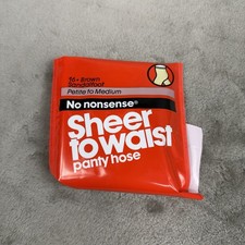 No Nonsense Sheer To Waist Pantyhose Sandalfoot Size Petite To Medium Brown 80s