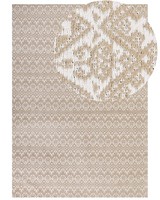 Teppich Jute Beige/Weiß 160X230 Cm Geometrisches Muster Kurzflor Modern Atima