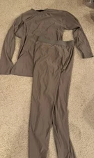 US Army ECWCS Gen III Level 1 Tan Silk Weight Base Layer Top and Bottom Med-Reg