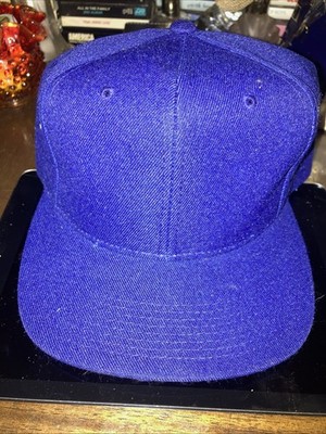 Youngan blue blank snapback hat 80s 90s Vintage Fresh Fit Wool Blend