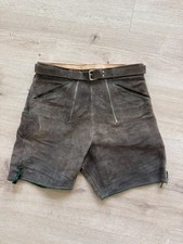 Vintage German Leather Lederhosen Shorts 30 Brown Suede Bavarian Oktoberfest