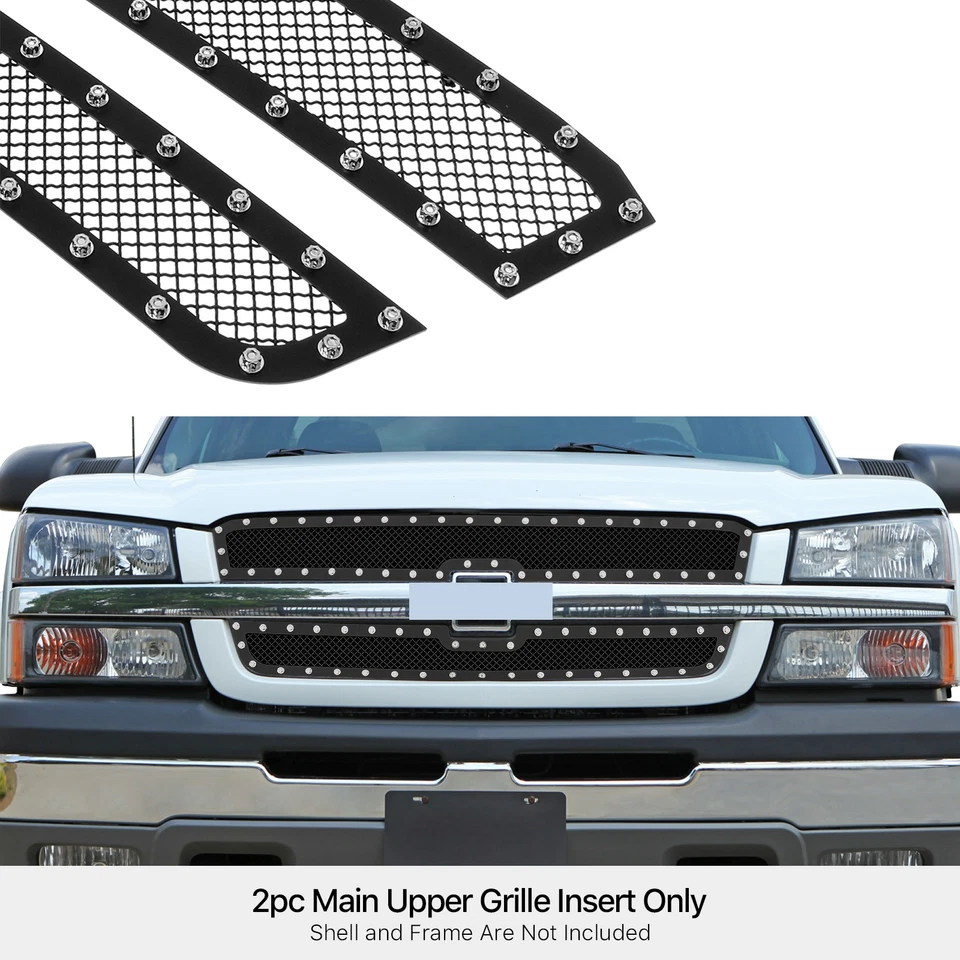 Se adapta a Chevy Avalanche 2003-2006/2003-2005 Silverado1500/SS rejilla de malla remachada Foto 3 de 3
