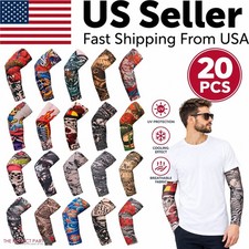 20 PCS Cooling Sleeves Tattoo Arm Cover Basketball Sport Outdoor UV Sun Summer