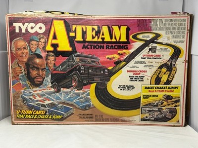 1983 Tyco A-Team Slot Car Action Race Track Set INCOMPLETE Missing Cars