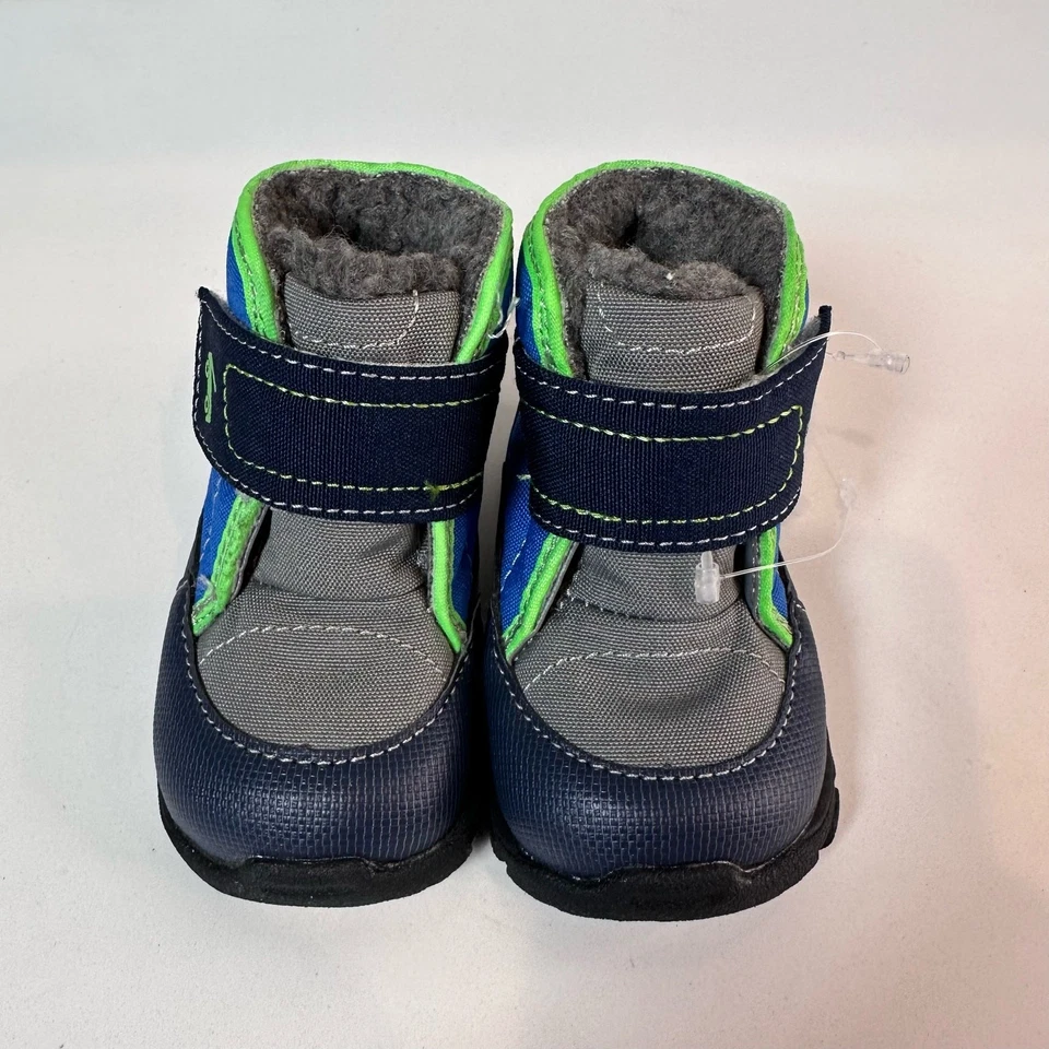 See Kai Run, Toddler Winter Boots, US Size 4 Black/Blue/Gray Insulated Fur Loop - Image 2 of 4