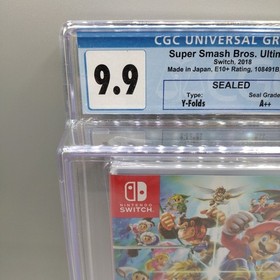 Graded 2018 Switch Mario Super Smash Bros. Ultimate CGC VGA 9.9 A++ Y-Fold Seal