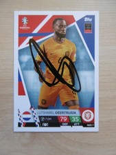 Lutsharel Geertruida autograph signed TC Topps Euro 2024 "Netherlands"