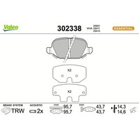 Valeo 302338 Bremsbelagsatz FüR Fiat Panda VAN 312 319 519