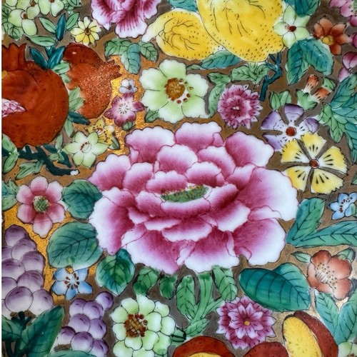 Vintage Zhongguo Chao Cai Chinese Mille Fleurs "1000 Flower" Teller mit Gold vergoldet - Bild 2 von 9
