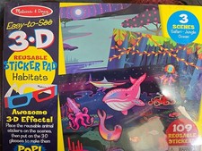 Melissa  Doug 3D Reusable Sticker Pad Habitat 109 Stickers Kids Education Fun