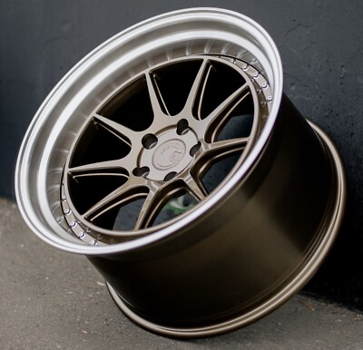 4 PCS 18x10.5 5x114.3 +15 Aodhan DSX Bronze Machine 18 Inch