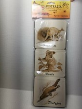 Australia Souvenir Coasters Animal Themed 6 Coasters 4x4 New