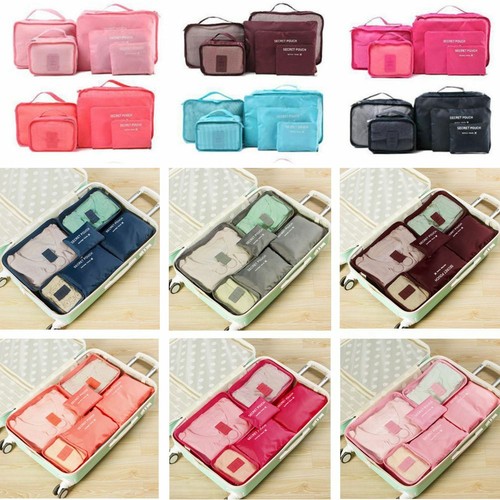 Aufbewahrung Reise Gepäck Taschen Organizer 6 Stück Koffer Kleidung Aufbewahrung Wasserdicht - Bild 2 von 19