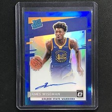 2020-21 Donruss Optic James Wiseman Rated Rookie Signatures Auto Blue 45/49