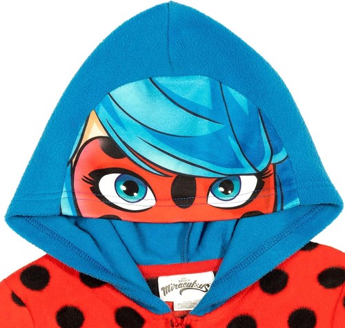 Miraculous☆Girls Ladybug 1-piece Zip-Up Costume Pajama Coveralls☆Sizes 6/6x, 7/8 - Picture 2 of 4