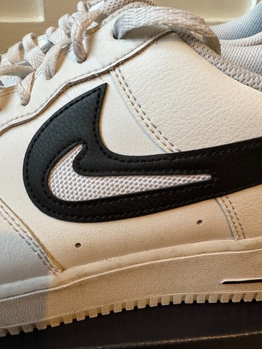 Nike Air Force 1 Low '07 FM Cut Out Swoosh White Black, Size UK 11.5, Boxed - Picture 2 of 8