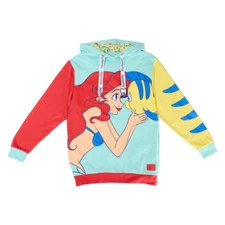 Loungefly Disney  The Little Mermaid Hoodie Princess Ariel & Flounder  XL  NWT!