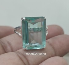 Aquamarine Ring 925 Sterling Silver Band  Statement Handmade Ring All size-m-28