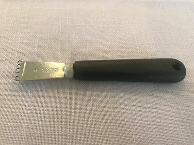 ECONOME INOX Citrus Zester Black Plastic Handle 5 1/2  Long Overall Made France 