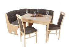 Truheneckbankgruppe 4 teilig Buche natur / mocca Eckbankgruppe Essgruppe modern