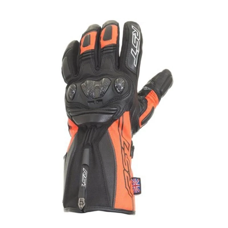 RST PARAGON V CE WATERPROOF MOTORCYCLE MOTORBIKE GLOVES BLACK ORANGE MENS MEDIUM