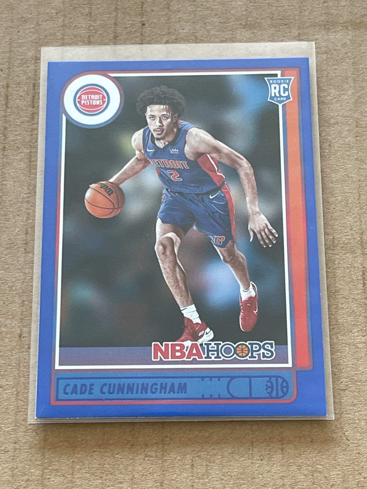2021-22 NBA NBA HOOPS BLUE PARALLEL INSERT CADE CUNNINGHAM ROOKIE PISTONS #201