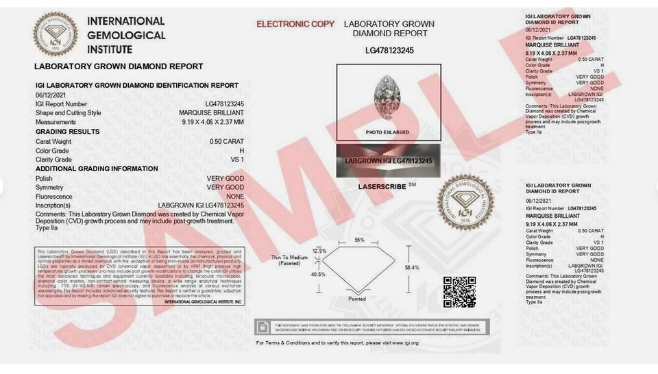 1.00Ct ROUND Cut IGI Certified Lab Grown CVD Diamond E Color VS1 Clarity STONE - Image 2 of 4