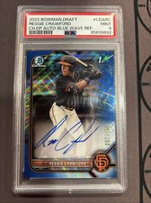 2022 Bowman Draft Reggie Crawford Chrome DP Auto Blue Refractor /150 PSA 9