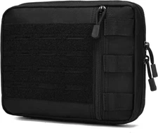 Tactical Molle Admin Pouch Multi-Purpose Laser-Cut Bag, Oxford Cloth, Black