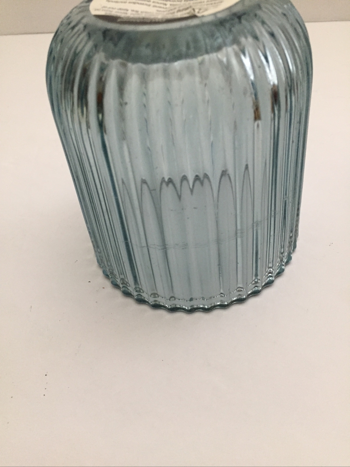 Old Fashioned Cocktail Blue Glass Tealight Votive 4"T Candle holder 3.25"D