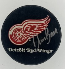 Dave Barr Signed Autographed Detroit Red Wings Puck