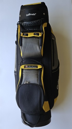 Golfmate 7-Way Golf Cart Bag Black/Yellow Lightweight 9 Pockets Rain Cover - Picture 4 of 19