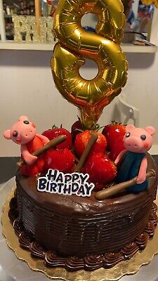 Piggy Roblox Character Fondant Cake Topper Handmade Any Character Ebay - roblox piggy birthday cakes