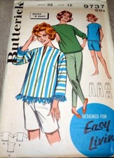 LOVELY VTG 1950s TOP PANTS SHORTS Butterick Sewing Pattern 12/32 FF