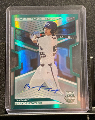 Brayden Taylor 2023 Elite Extra Status Die-Cut Auto #18/55 - Rays